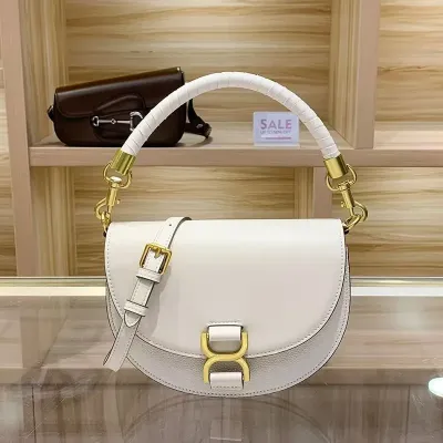 LEATHER SADDLE HALF MOON BAG